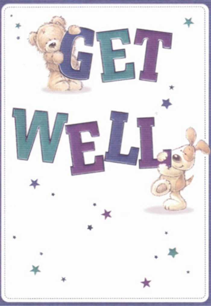 A celebration of kindness unfolds on this get well card, featuring two lovable companions-a plush teddy bear and an affectionate, floppy-eared pup-illustrated in a style as inviting as the gardens tucked away in Highgate Village. Around them, playful stars in vibrant purples and deep teals dance and scatter good wishes throughout the card, their joyous energy matching the lively atmosphere of Waterlow Park in spring. The bold, blocky letters that form the message 'Get Well' are shaded in sapphire and jade, grounding the design in cheerful optimism. The bear's brushed fur and the puppy's velvety ears create a tactile impression, nearly as comforting as wrapping one's hands around a fragrant bouquet of fresh flowers prepared by local Highgate florists. Crisp white surrounds the scene, imparting a sense of calm and cleanliness that feels restorative during periods of convalescence. The artwork's playful innocence, combined with its thoughtful arrangement, mirrors the sentiments that inspire our own hand-crafted arrangements-a harmonising blend of lightness, reassurance, and heartfelt care, waiting to lift a loved one's spirits right in the heart of Highgate.