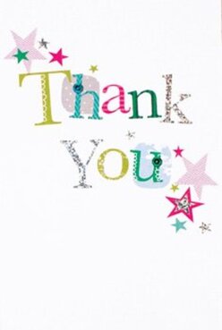 This thank you card feels like an invitation to celebrate all that makes Highgate unique. 'Thank You' stretches across the front in a medley of rich colours-lime, bold fuchsia, sky blue, and soft green-each character distinct, adorned with glimmering silver and whimsical patterns that evoke the handmade artistry so often found in the village's boutiques. Clusters of magenta, teal, and gold stars, reminiscent of confetti swirling after a joyful Highgate event, drift at the card's edges, infusing the entire design with buoyancy. The white background gleams, creating a serene frame that heightens every colour and sprinkled sparkle. Run your thumb over the surface and you'll feel subtle embossing, catching the light with just a hint of silver glitter, like morning sunlight glancing across the lawns of Kenwood House. This card pairs effortlessly with any bright floral arrangement, reflecting thoughtful gratitude and community spirit-whether delivered personally to a neighbour on Archway Road or accompanying a hand-crafted bouquet from Flowers Highgate. The effect is artful, sincere, and always a delight to receive.